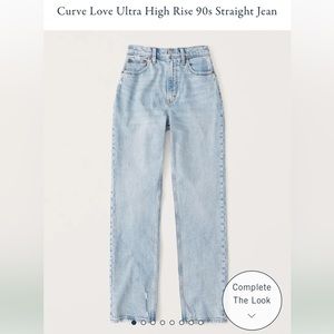 Abercrombie Curve Love Ultra High Rise 90s Straight Jean size 27 short in light